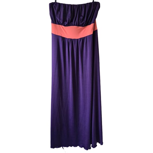 VTG Y2K Baby Phat Maxi Dress Babydoll Strapless Purple Pink Baddie Hoco Coquette - Picture 1 of 7